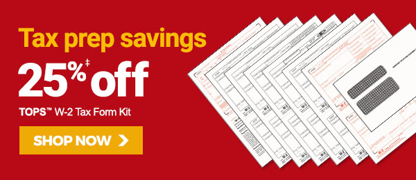 Save 25% on tax form kits