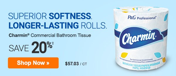 Superior Softness. Longer-Lasting Rolls. Save on Charmin® Commercial Bathroom Tissue, plus get deals on JanSan essentials.