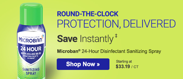 Round-the-Clock Protection, Delivered. Save on Microban® 24-Hour Disinfectant Sanitizing Spray, plus get deals on products that prioritize health + wellness.